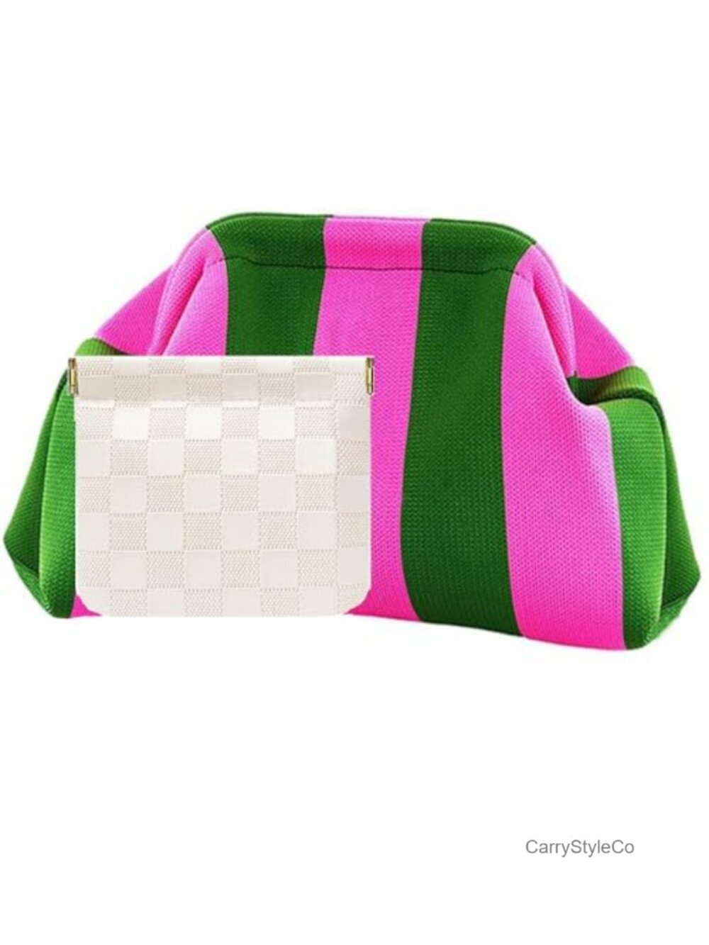 Woven Crochet Clutch Purses Dumpling Striped Evening Handbag